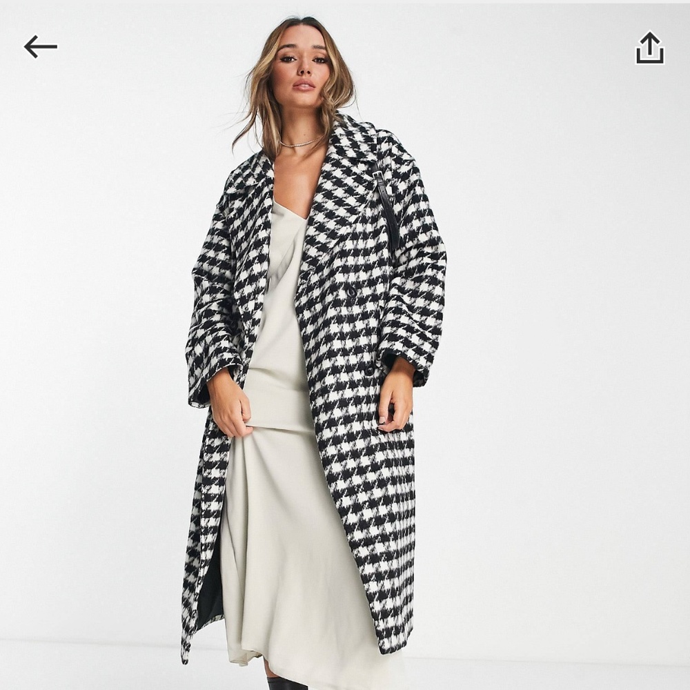 ASOS oversized houndstooth coat